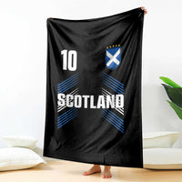 Scotland Soccer Sports Graphic Number 10 Jersey Style Throw Blanket Proud Scottish Football Fans Game Day Pride