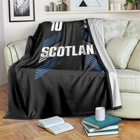 Scotland Soccer Sports Graphic Number 10 Jersey Style Throw Blanket Proud Scottish Football Fans Game Day Pride