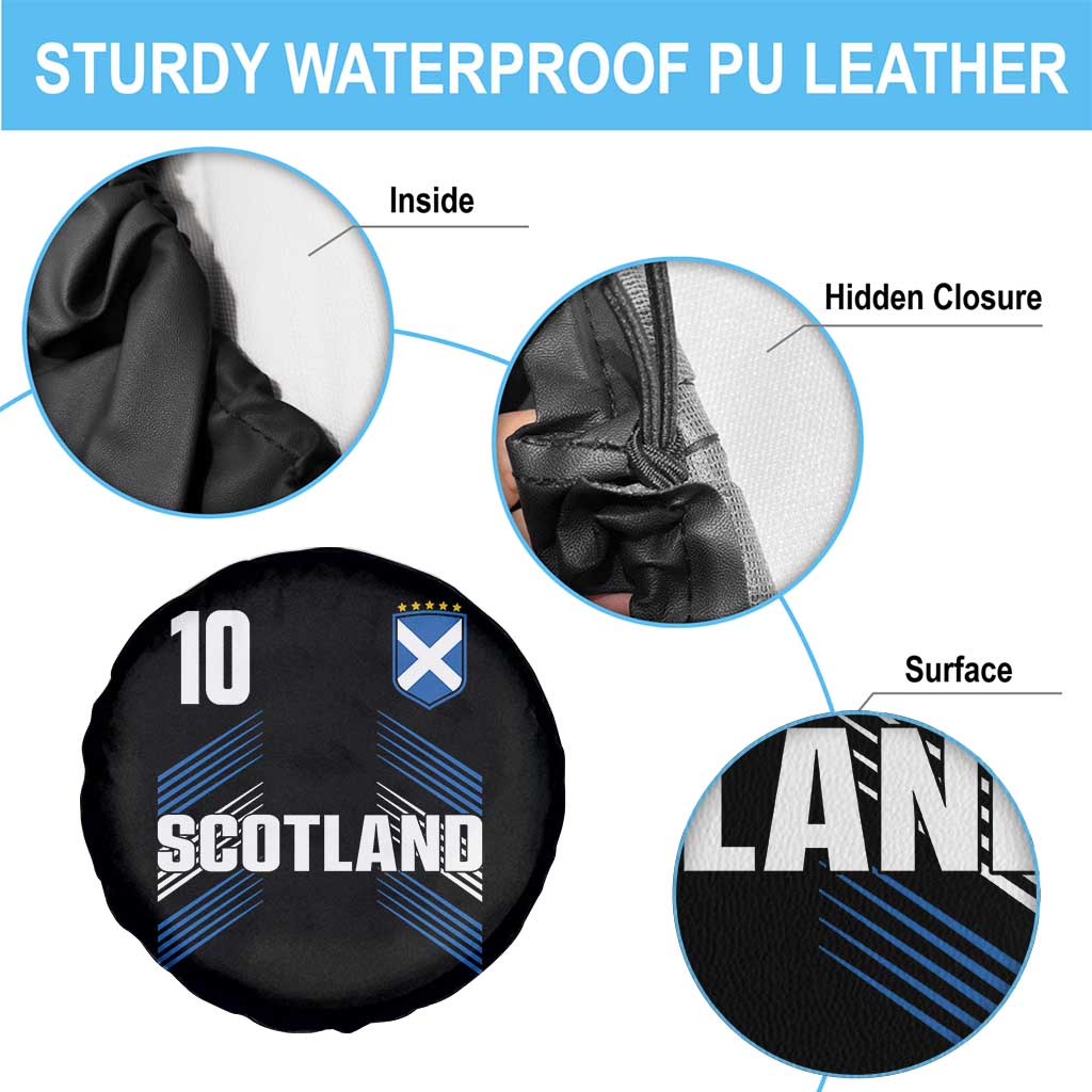 Scotland Soccer Sports Graphic Number 10 Jersey Style Spare Tire Cover Proud Scottish Football Fans Game Day Pride