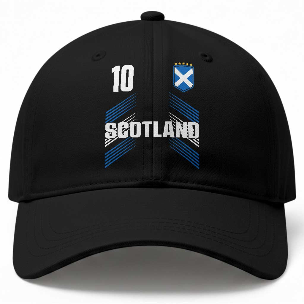 Scotland Soccer Sports Graphic Number 10 Jersey Style Baseball Cap Proud Scottish Football Fans Game Day Pride