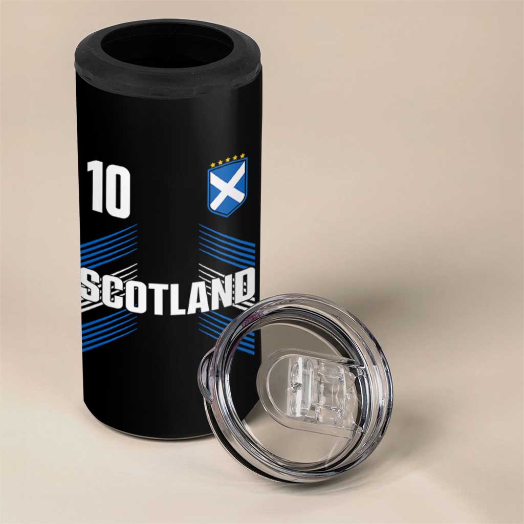 Scotland Soccer Sports Graphic Number 10 Jersey Style 4 in 1 Can Cooler Tumbler Proud Scottish Football Fans Game Day Pride