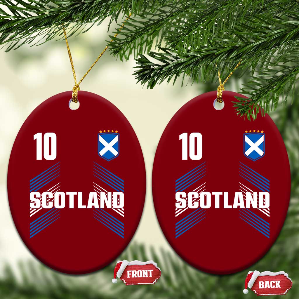 Scotland Soccer Sports Graphic Number 10 Jersey Style Ceramic Ornament Proud Scottish Football Fans Game Day Pride