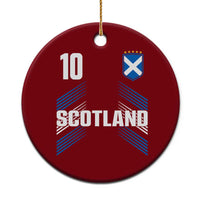 Scotland Soccer Sports Graphic Number 10 Jersey Style Ceramic Ornament Proud Scottish Football Fans Game Day Pride