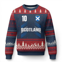 Scotland Soccer Sports Graphic Number 10 Jersey Style Ugly Christmas Sweater Proud Scottish Football Fans Game Day Pride