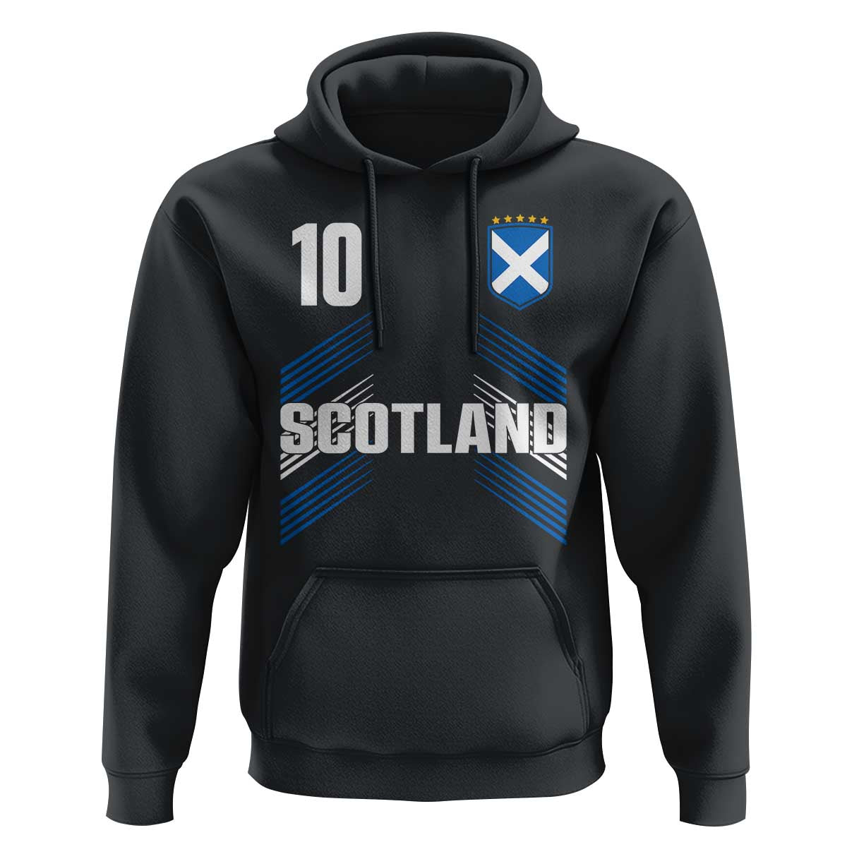 Scotland Soccer Sports Graphic Number 10 Jersey Style Hoodie Proud Scottish Football Fans Game Day Pride
