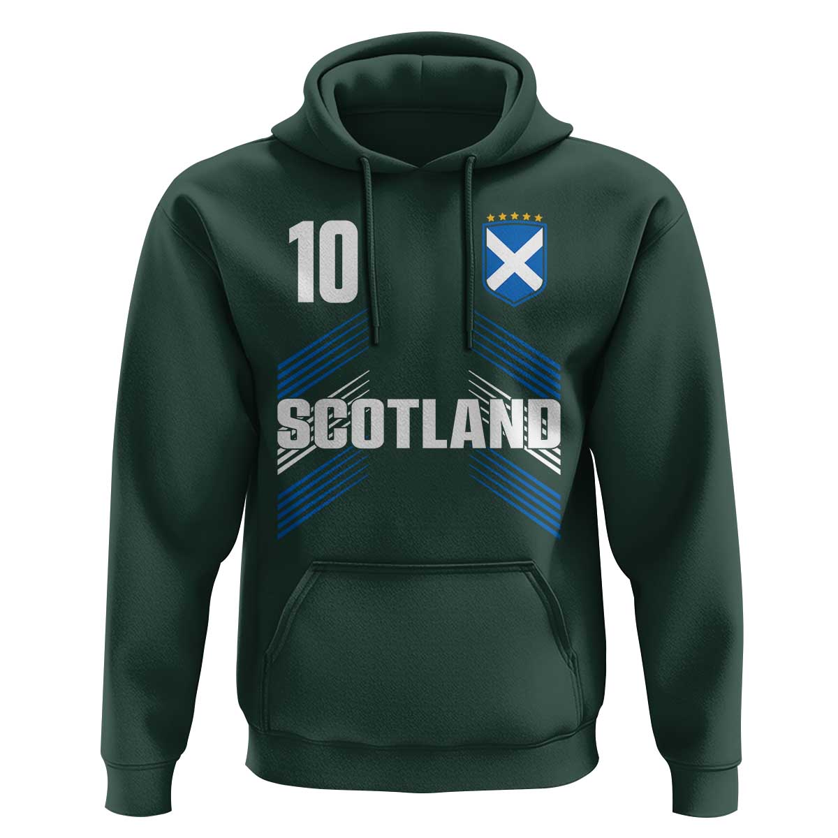 Scotland Soccer Sports Graphic Number 10 Jersey Style Hoodie Proud Scottish Football Fans Game Day Pride
