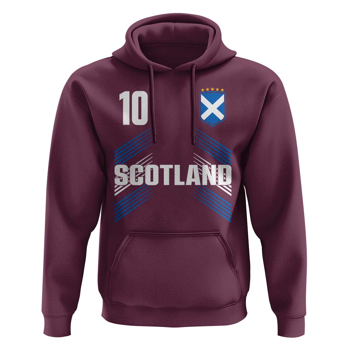 Scotland Soccer Sports Graphic Number 10 Jersey Style Hoodie Proud Scottish Football Fans Game Day Pride