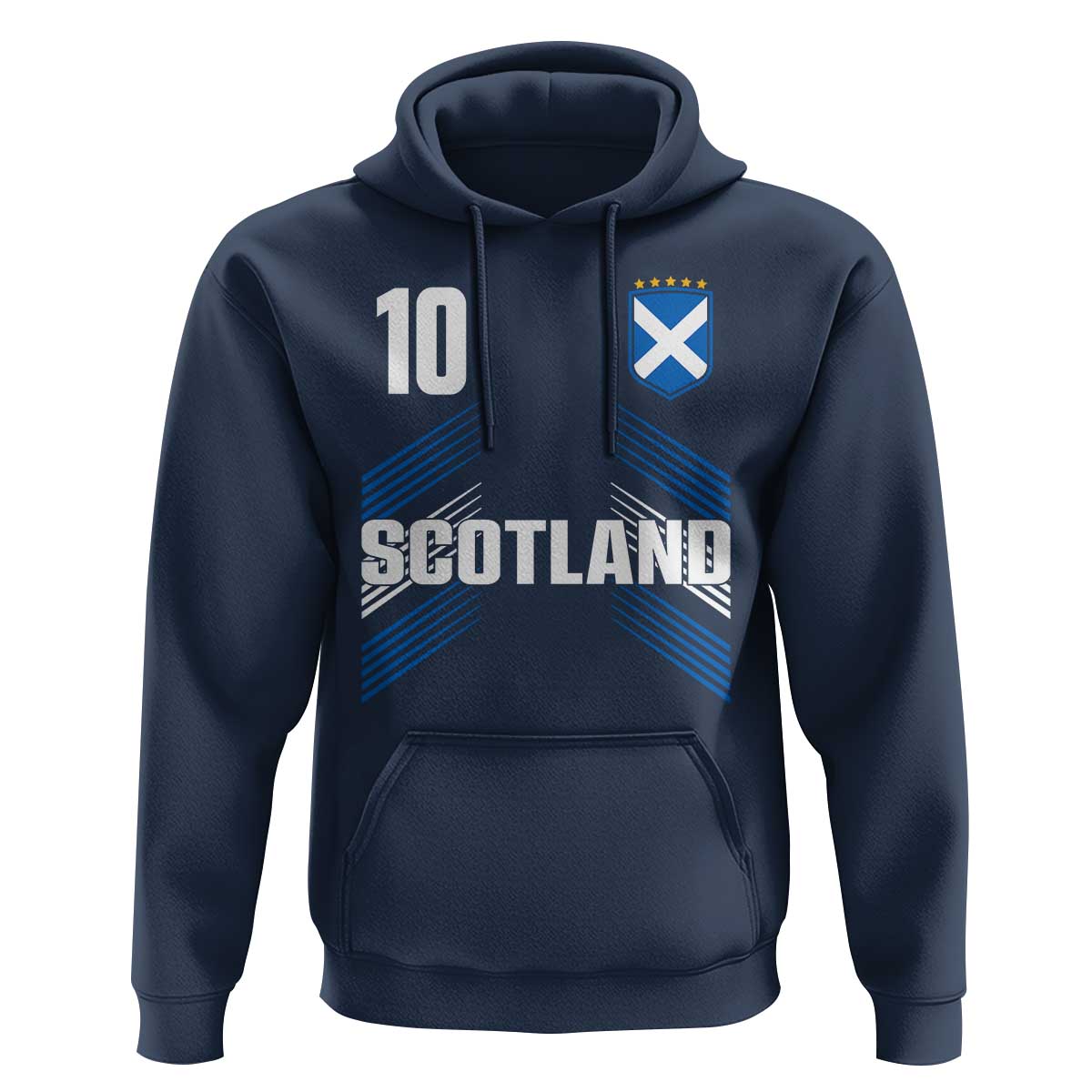 Scotland Soccer Sports Graphic Number 10 Jersey Style Hoodie Proud Scottish Football Fans Game Day Pride