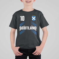 Scotland Soccer Sports Graphic Number 10 Jersey Style T Shirt For Kid Proud Scottish Football Fans Game Day Pride