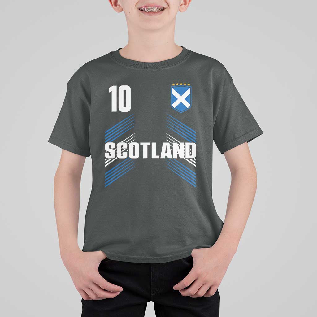 Scotland Soccer Sports Graphic Number 10 Jersey Style T Shirt For Kid Proud Scottish Football Fans Game Day Pride