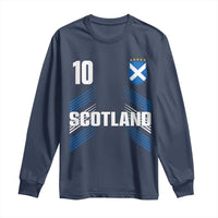 Scotland Soccer Sports Graphic Number 10 Jersey Style Long Sleeve Shirt Proud Scottish Football Fans Game Day Pride
