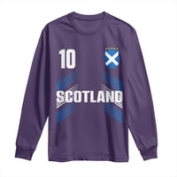 Scotland Soccer Sports Graphic Number 10 Jersey Style Long Sleeve Shirt Proud Scottish Football Fans Game Day Pride