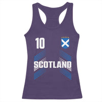 Scotland Soccer Sports Graphic Number 10 Jersey Style Racerback Tank Top Proud Scottish Football Fans Game Day Pride