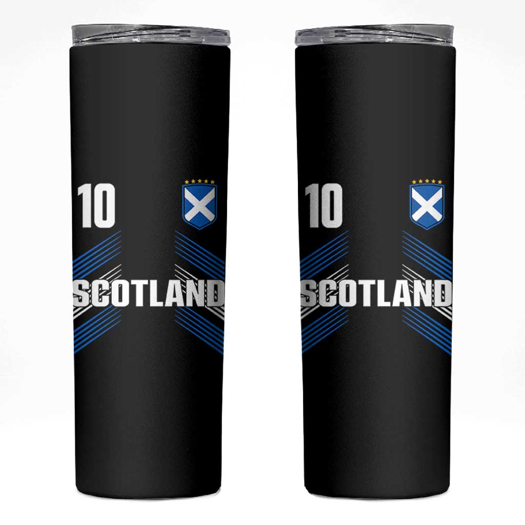 Scotland Soccer Sports Graphic Number 10 Jersey Style Skinny Tumbler Proud Scottish Football Fans Game Day Pride