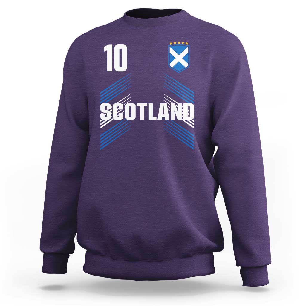 Scotland Soccer Sports Graphic Number 10 Jersey Style Sweatshirt Proud Scottish Football Fans Game Day Pride