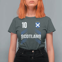 Scotland Soccer Sports Graphic Number 10 Jersey Style T Shirt For Women Proud Scottish Football Fans Game Day Pride