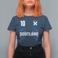 Scotland Soccer Sports Graphic Number 10 Jersey Style T Shirt For Women Proud Scottish Football Fans Game Day Pride