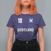 Scotland Soccer Sports Graphic Number 10 Jersey Style T Shirt For Women Proud Scottish Football Fans Game Day Pride