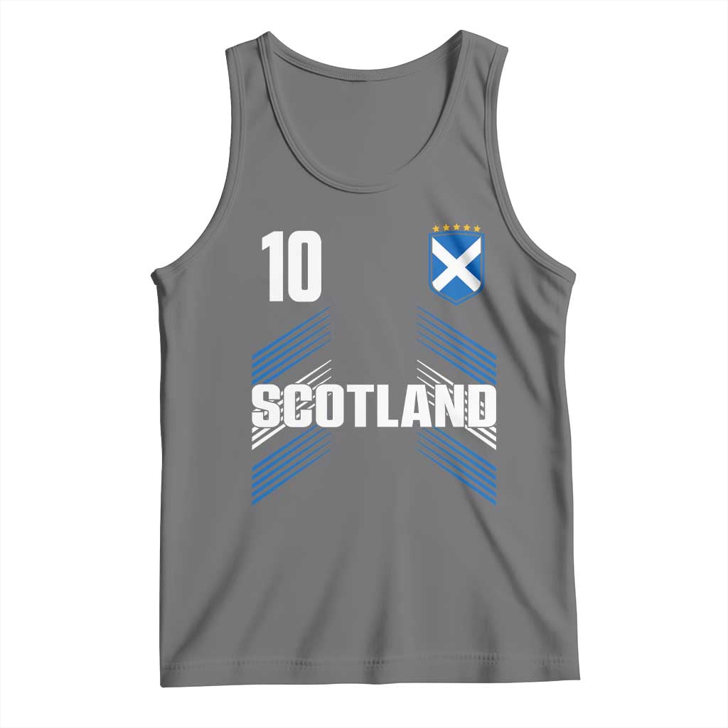 Scotland Soccer Sports Graphic Number 10 Jersey Style Tank Top Proud Scottish Football Fans Game Day Pride