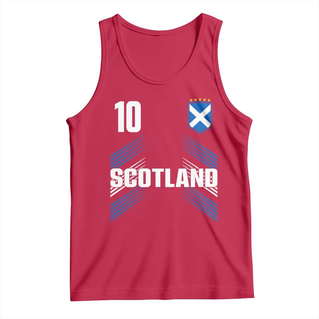 Scotland Soccer Sports Graphic Number 10 Jersey Style Tank Top Proud Scottish Football Fans Game Day Pride