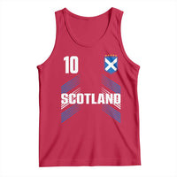 Scotland Soccer Sports Graphic Number 10 Jersey Style Tank Top Proud Scottish Football Fans Game Day Pride