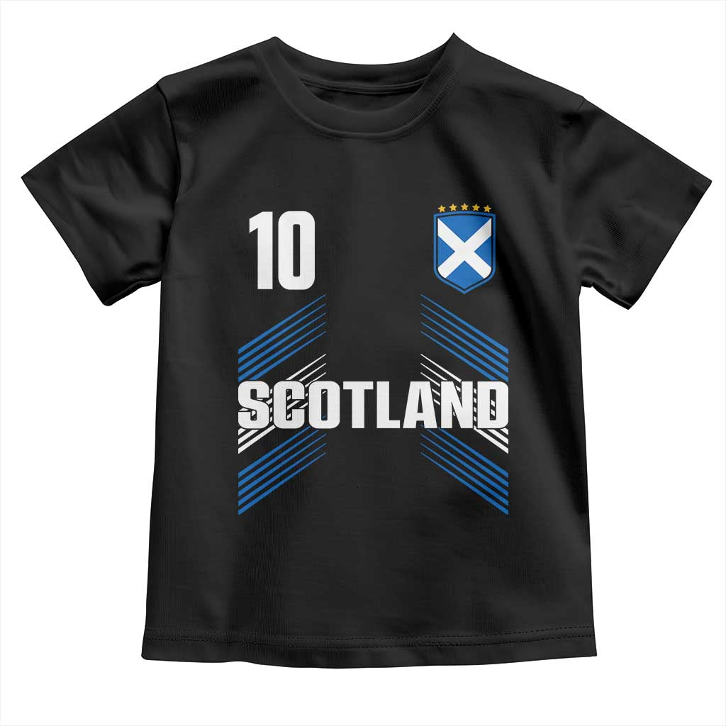 Scotland Soccer Sports Graphic Number 10 Jersey Style Toddler T Shirt Proud Scottish Football Fans Game Day Pride