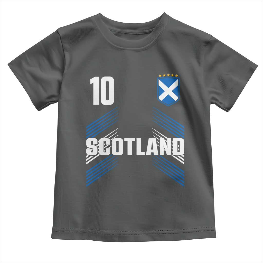 Scotland Soccer Sports Graphic Number 10 Jersey Style Toddler T Shirt Proud Scottish Football Fans Game Day Pride