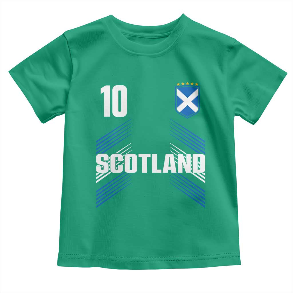 Scotland Soccer Sports Graphic Number 10 Jersey Style Toddler T Shirt Proud Scottish Football Fans Game Day Pride