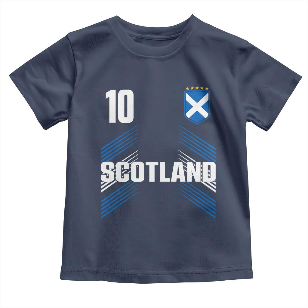 Scotland Soccer Sports Graphic Number 10 Jersey Style Toddler T Shirt Proud Scottish Football Fans Game Day Pride