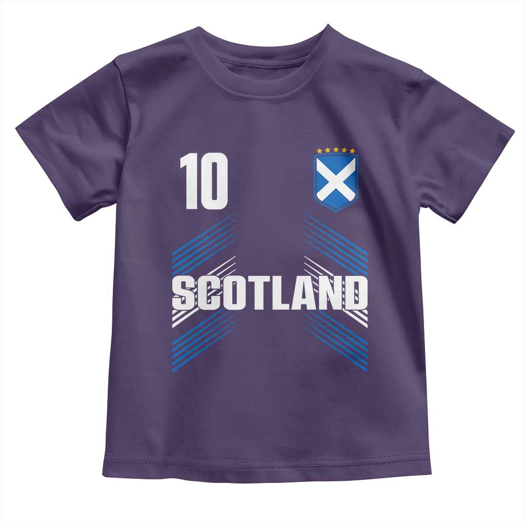 Scotland Soccer Sports Graphic Number 10 Jersey Style Toddler T Shirt Proud Scottish Football Fans Game Day Pride