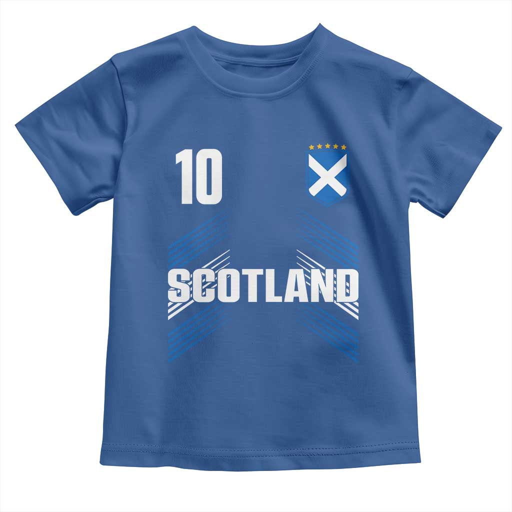 Scotland Soccer Sports Graphic Number 10 Jersey Style Toddler T Shirt Proud Scottish Football Fans Game Day Pride