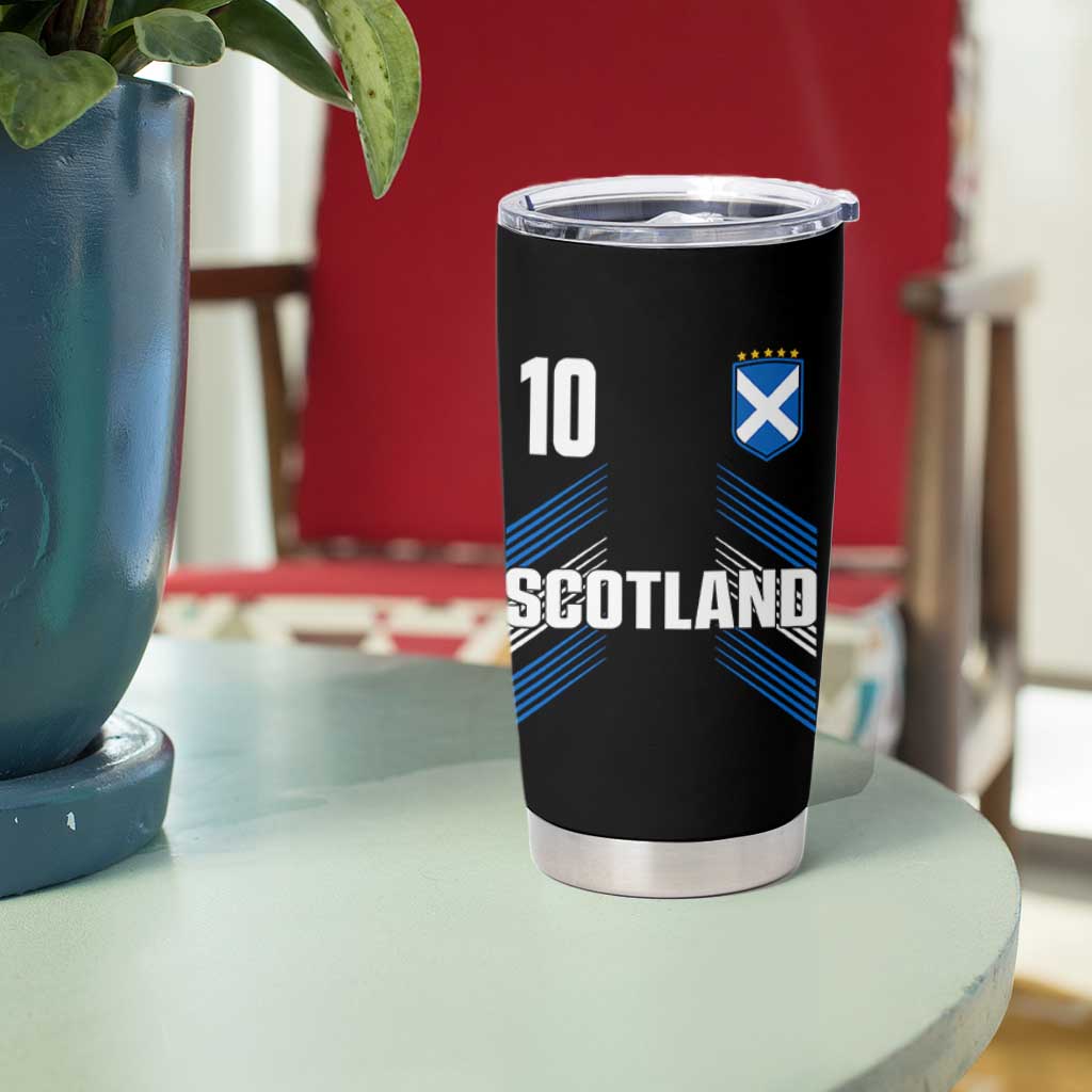 Scotland Soccer Sports Graphic Number 10 Jersey Style Tumbler Cup Proud Scottish Football Fans Game Day Pride