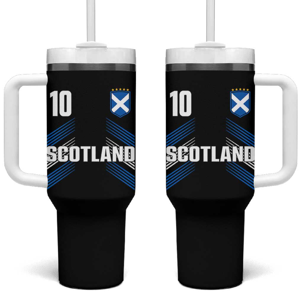 Scotland Soccer Sports Graphic Number 10 Jersey Style Tumbler With Handle Proud Scottish Football Fans Game Day Pride