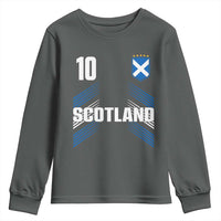 Scotland Soccer Sports Graphic Number 10 Jersey Style Youth Sweatshirt Proud Scottish Football Fans Game Day Pride