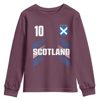 Scotland Soccer Sports Graphic Number 10 Jersey Style Youth Sweatshirt Proud Scottish Football Fans Game Day Pride