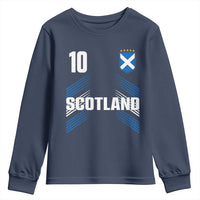 Scotland Soccer Sports Graphic Number 10 Jersey Style Youth Sweatshirt Proud Scottish Football Fans Game Day Pride
