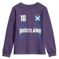 Scotland Soccer Sports Graphic Number 10 Jersey Style Youth Sweatshirt Proud Scottish Football Fans Game Day Pride