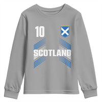 Scotland Soccer Sports Graphic Number 10 Jersey Style Youth Sweatshirt Proud Scottish Football Fans Game Day Pride