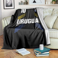 Uruguay Soccer Sports Graphic Number 10 Jersey Style Throw Blanket Proud Uruguayan Football Fans Game Day Pride