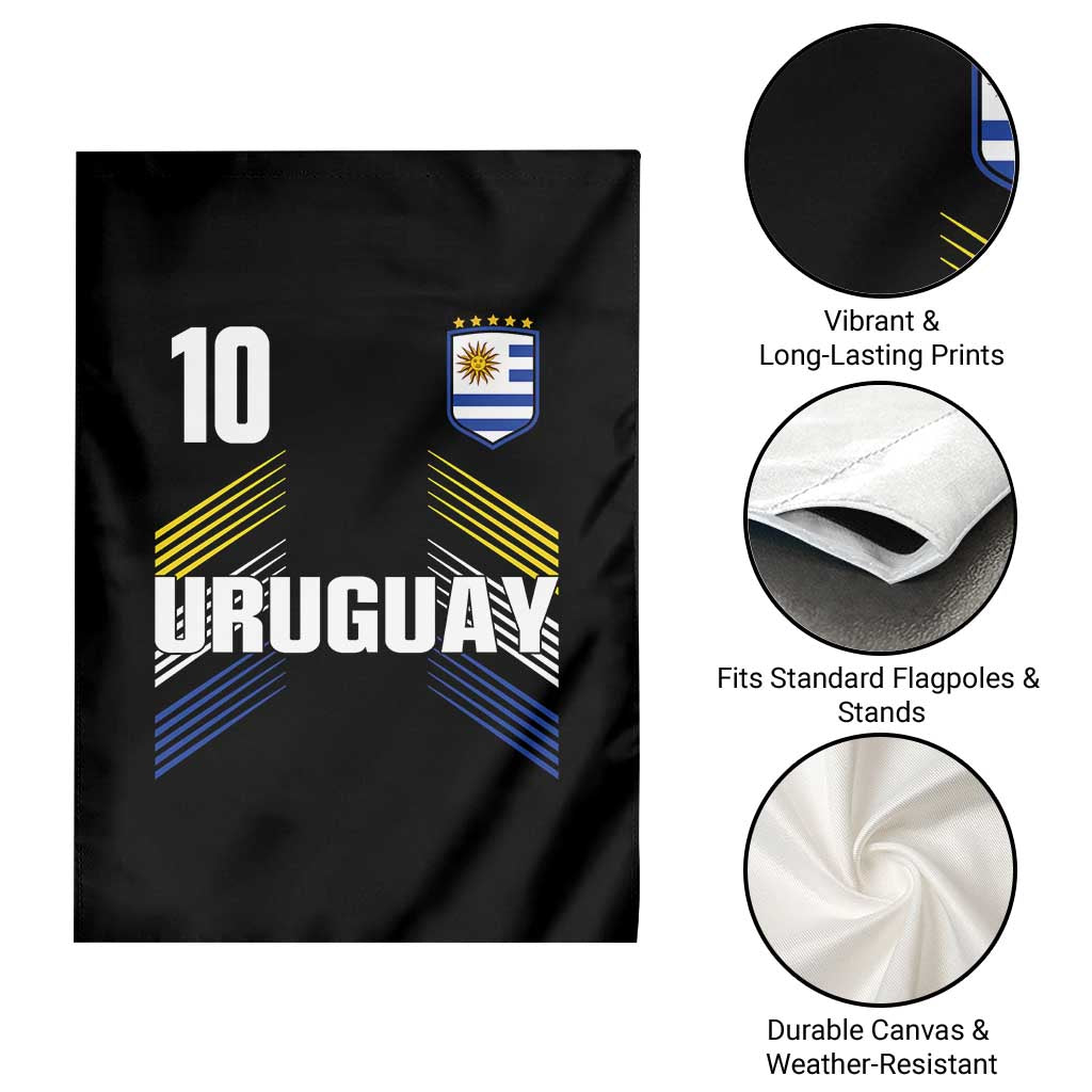 Uruguay Soccer Sports Graphic Number 10 Jersey Style Garden Flag Proud Uruguayan Football Fans Game Day Pride