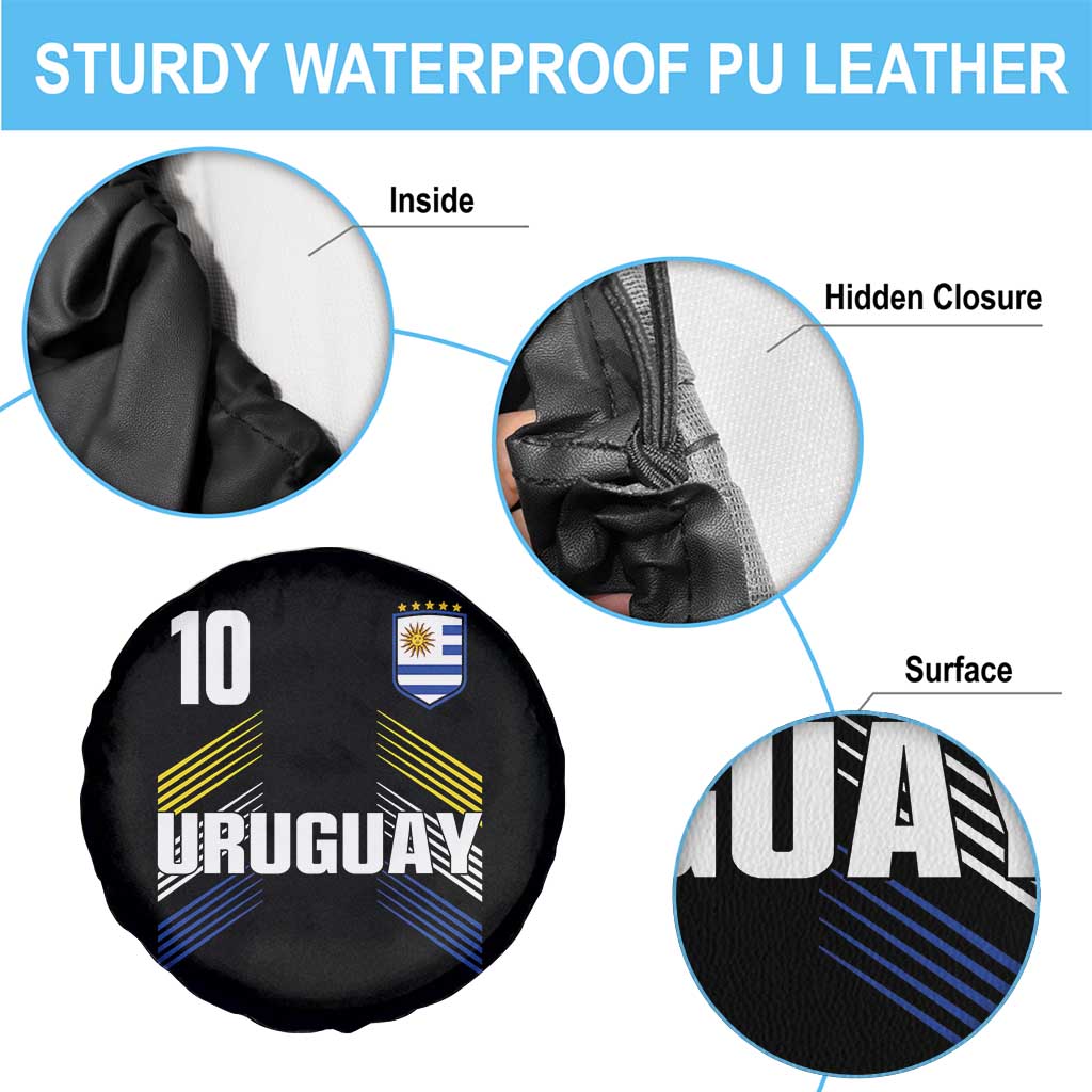 Uruguay Soccer Sports Graphic Number 10 Jersey Style Spare Tire Cover Proud Uruguayan Football Fans Game Day Pride