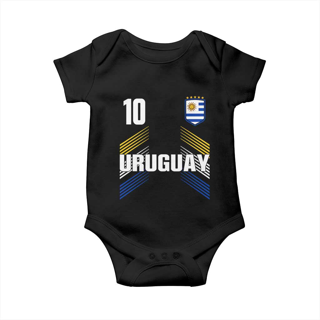 Uruguay Soccer Sports Graphic Number 10 Jersey Style Baby Onesie Proud Uruguayan Football Fans Game Day Pride