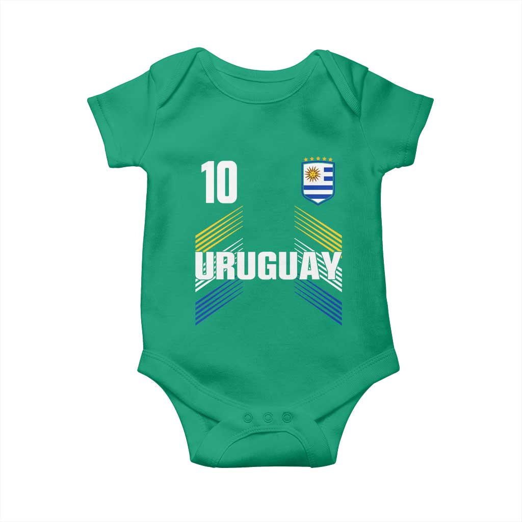 Uruguay Soccer Sports Graphic Number 10 Jersey Style Baby Onesie Proud Uruguayan Football Fans Game Day Pride