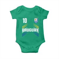 Uruguay Soccer Sports Graphic Number 10 Jersey Style Baby Onesie Proud Uruguayan Football Fans Game Day Pride
