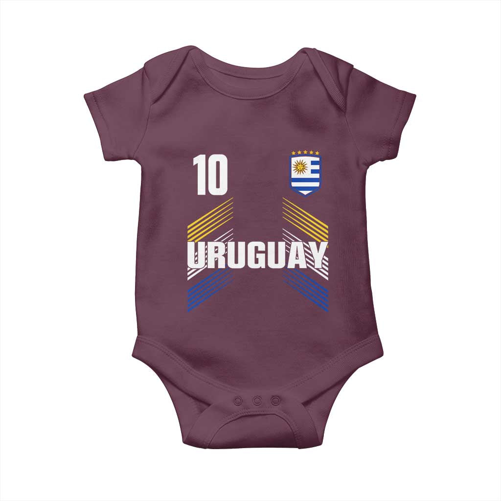 Uruguay Soccer Sports Graphic Number 10 Jersey Style Baby Onesie Proud Uruguayan Football Fans Game Day Pride