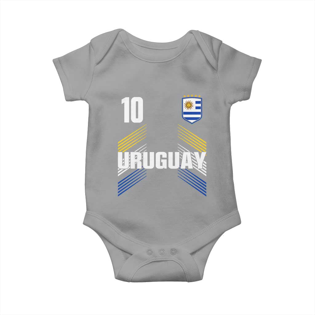 Uruguay Soccer Sports Graphic Number 10 Jersey Style Baby Onesie Proud Uruguayan Football Fans Game Day Pride