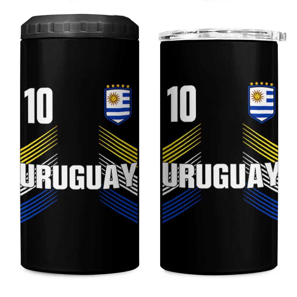 Uruguay Soccer Sports Graphic Number 10 Jersey Style 4 in 1 Can Cooler Tumbler Proud Uruguayan Football Fans Game Day Pride