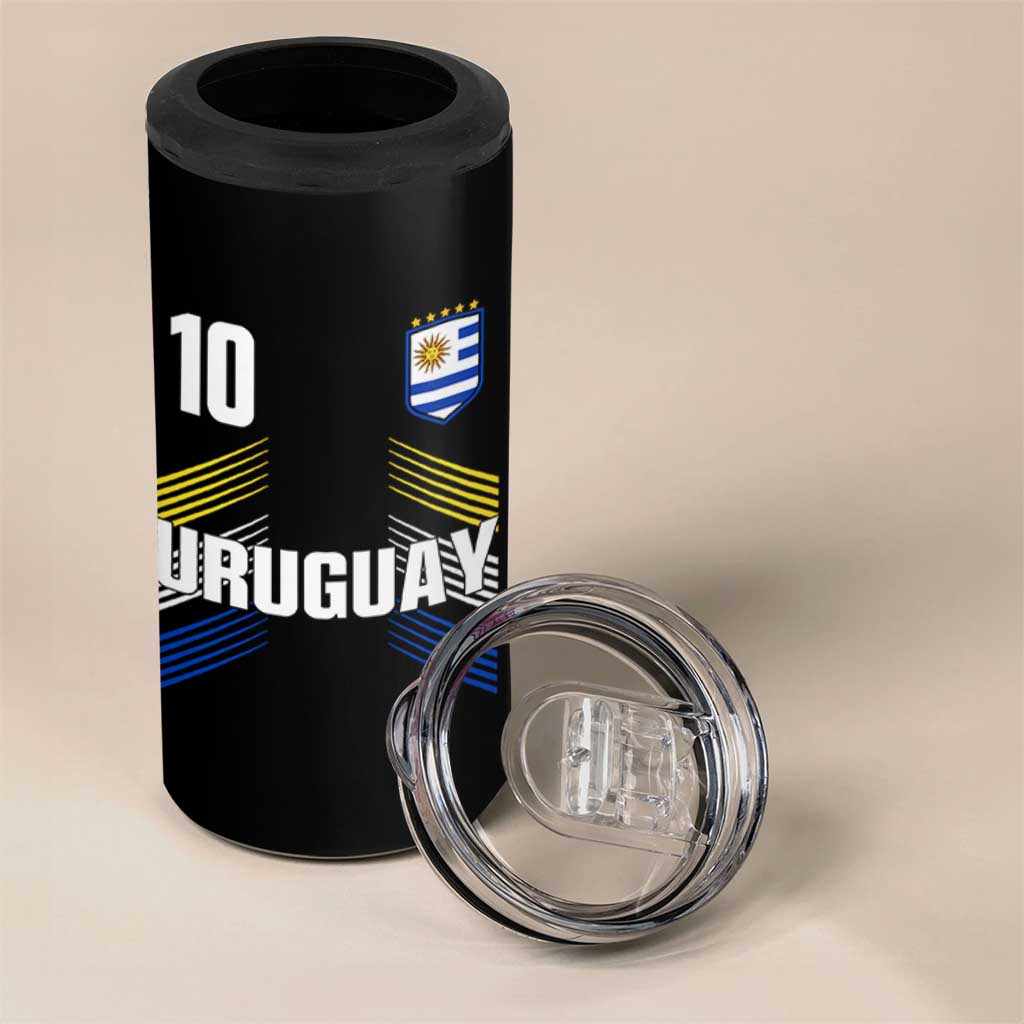 Uruguay Soccer Sports Graphic Number 10 Jersey Style 4 in 1 Can Cooler Tumbler Proud Uruguayan Football Fans Game Day Pride