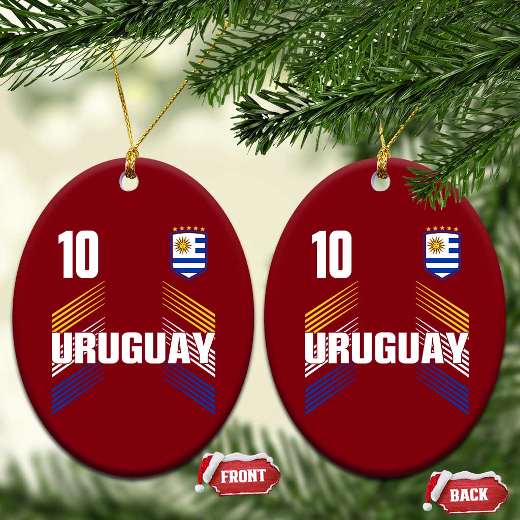 Uruguay Soccer Sports Graphic Number 10 Jersey Style Ceramic Ornament Proud Uruguayan Football Fans Game Day Pride