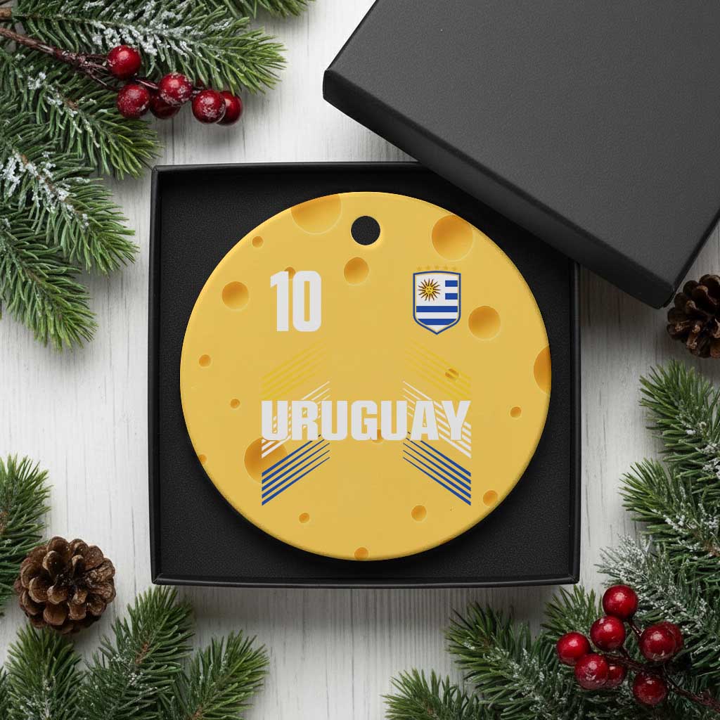 Uruguay Soccer Sports Graphic Number 10 Jersey Style Ceramic Ornament Proud Uruguayan Football Fans Game Day Pride